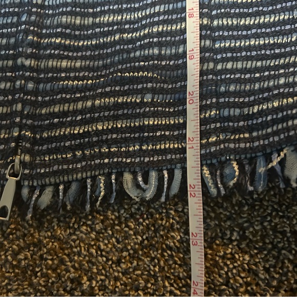 Lafayette 148 women’s 6 blue fringe trim zip front blazer jacket business casual - Picture 13 of 13